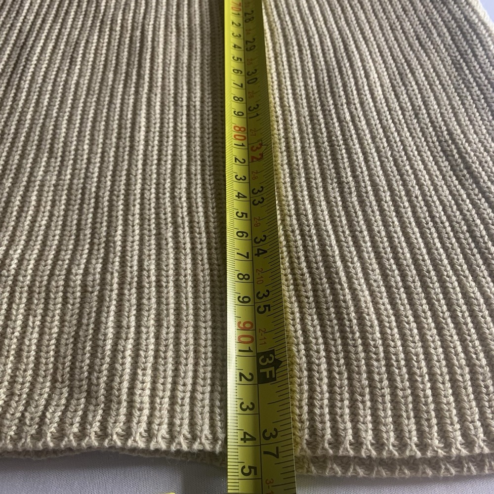 Vintage Liz Claiborne Lizwear Tan Ribbed Knit Midi Dress Minimalism 90s Cotton S - Picture 7 of 12